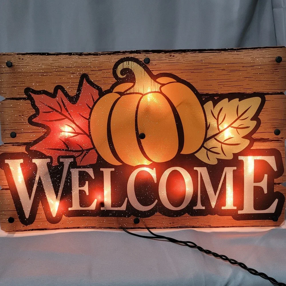 Halloween Disney Lighted Window Vampire Mickey Thanksgiving Turkey Welcome Fall